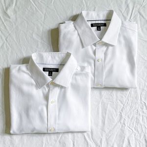 (Two Pack) Banana Republic Slim Fit Non Iron White Shirt (MEDIUM)